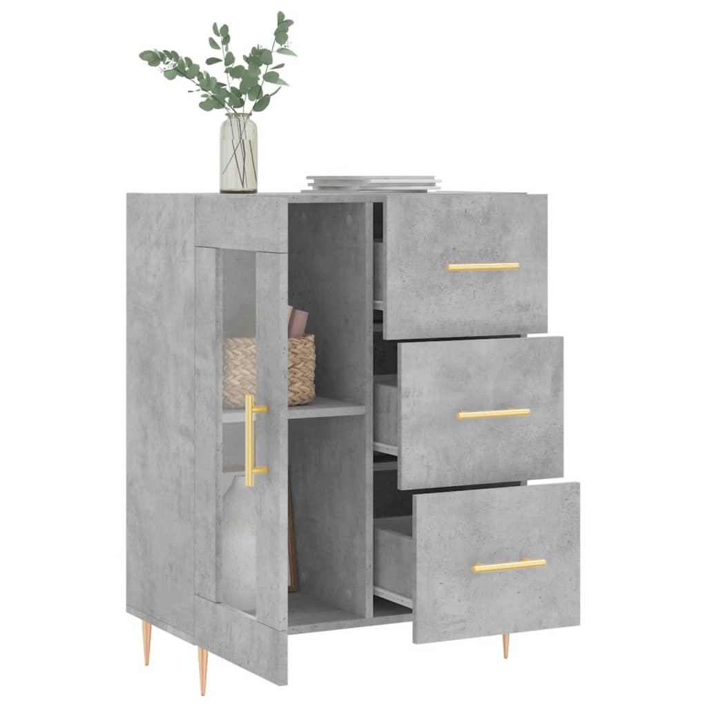 Komoda siva boja betona 69,5x34x90 cm od konstruiranog drva