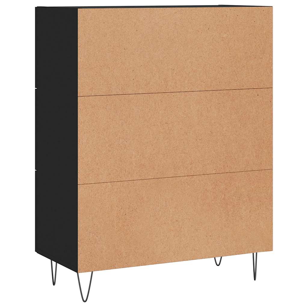 Komoda crna 69,5 x 34 x 90 cm od konstruiranog drva