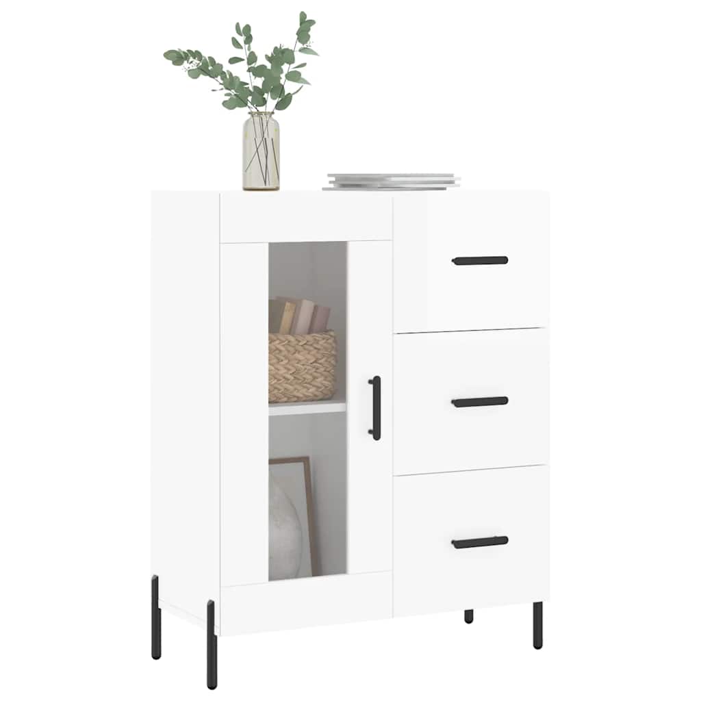 Komoda sjajna bijela 69,5x34x90 cm od konstruiranog drva