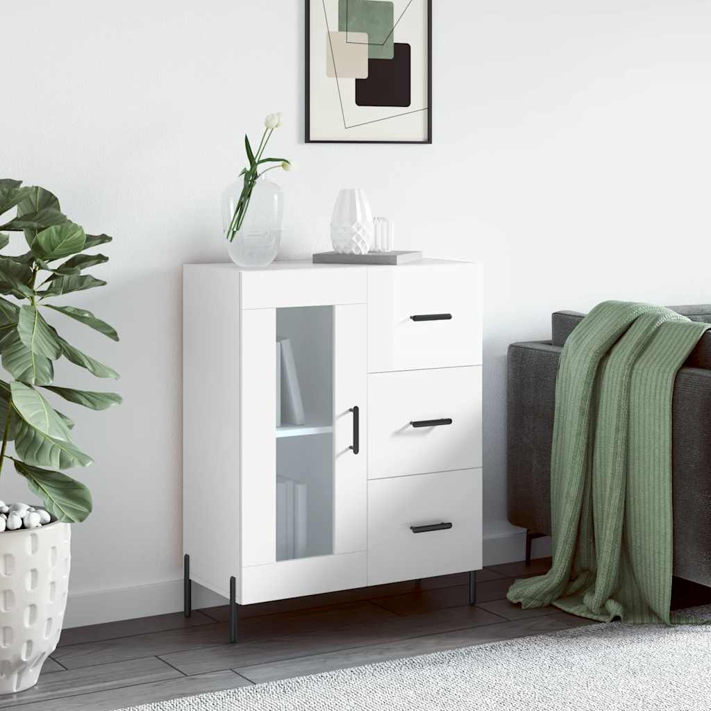 Komoda sjajna bijela 69,5x34x90 cm od konstruiranog drva