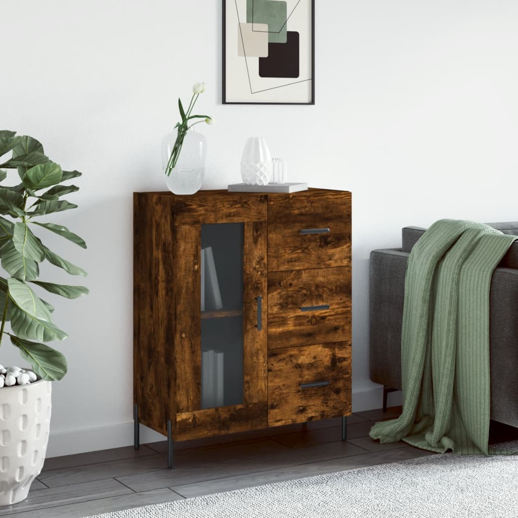 Komoda boja dimljenog hrasta 69,5x34x90 cm konstruirano drvo