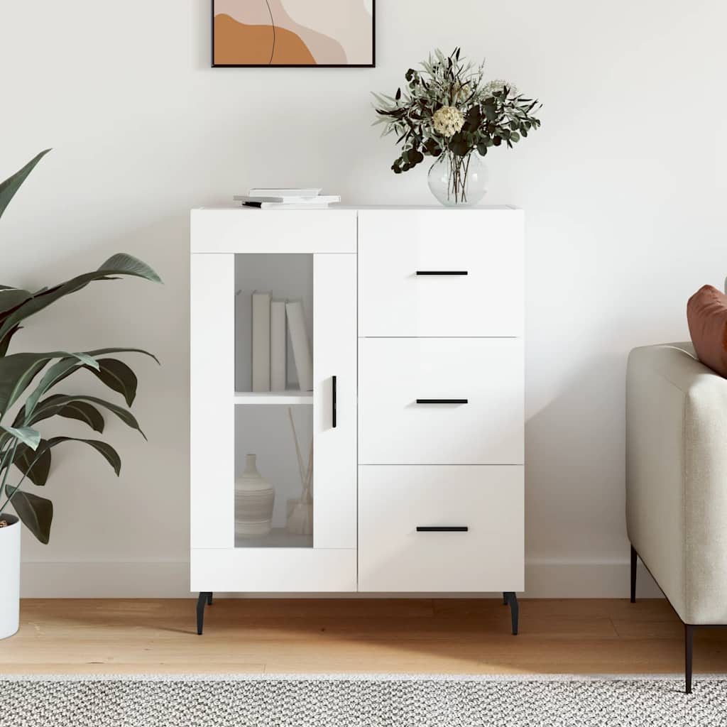 Komoda sjajna bijela 69,5x34x90 cm od konstruiranog drva