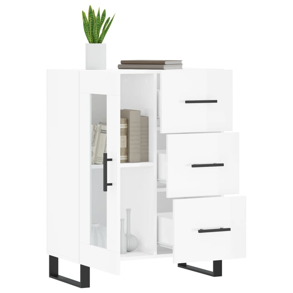 Komoda sjajna bijela 69,5x34x90 cm od konstruiranog drva
