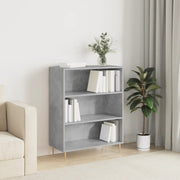 Regal za knjige boja betona 69,5x32,5x90 cm konstruirano drvo