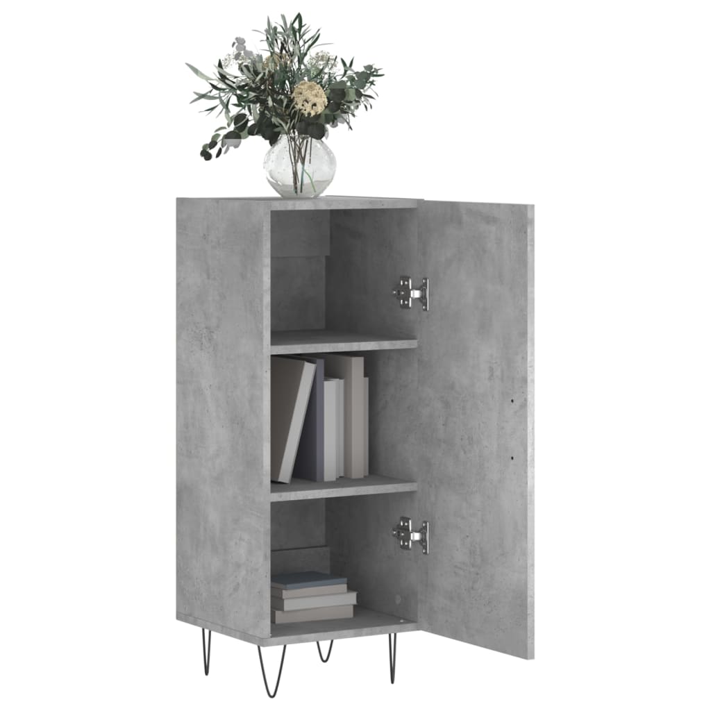 Komoda siva boja betona 34,5x34x90 cm od konstruiranog drva