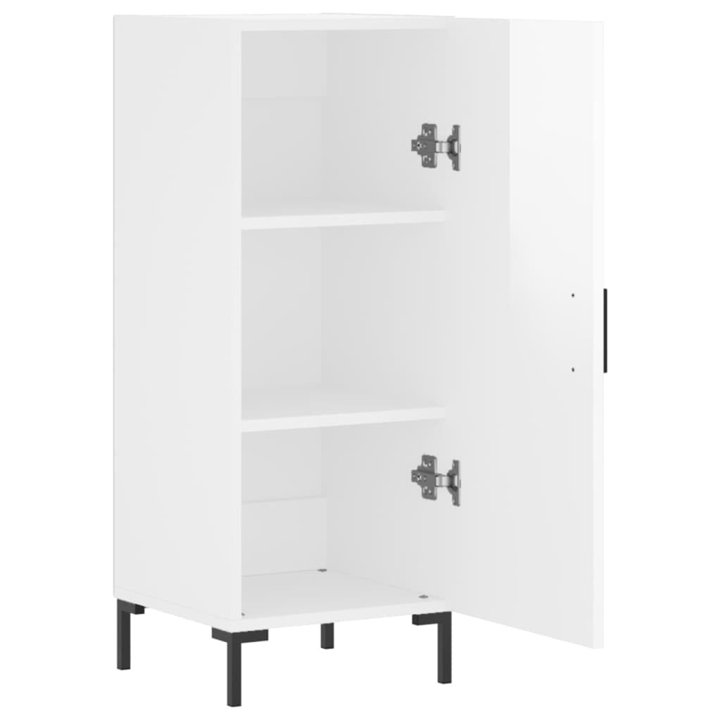 Komoda sjajna bijela 34,5 x 34 x 90 cm od konstruiranog drva