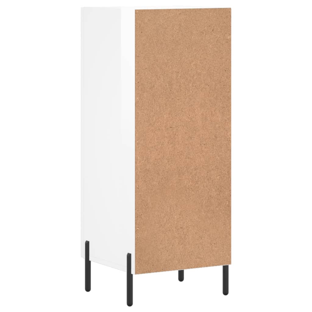 Komoda sjajna bijela 34,5 x 34 x 90 cm od konstruiranog drva