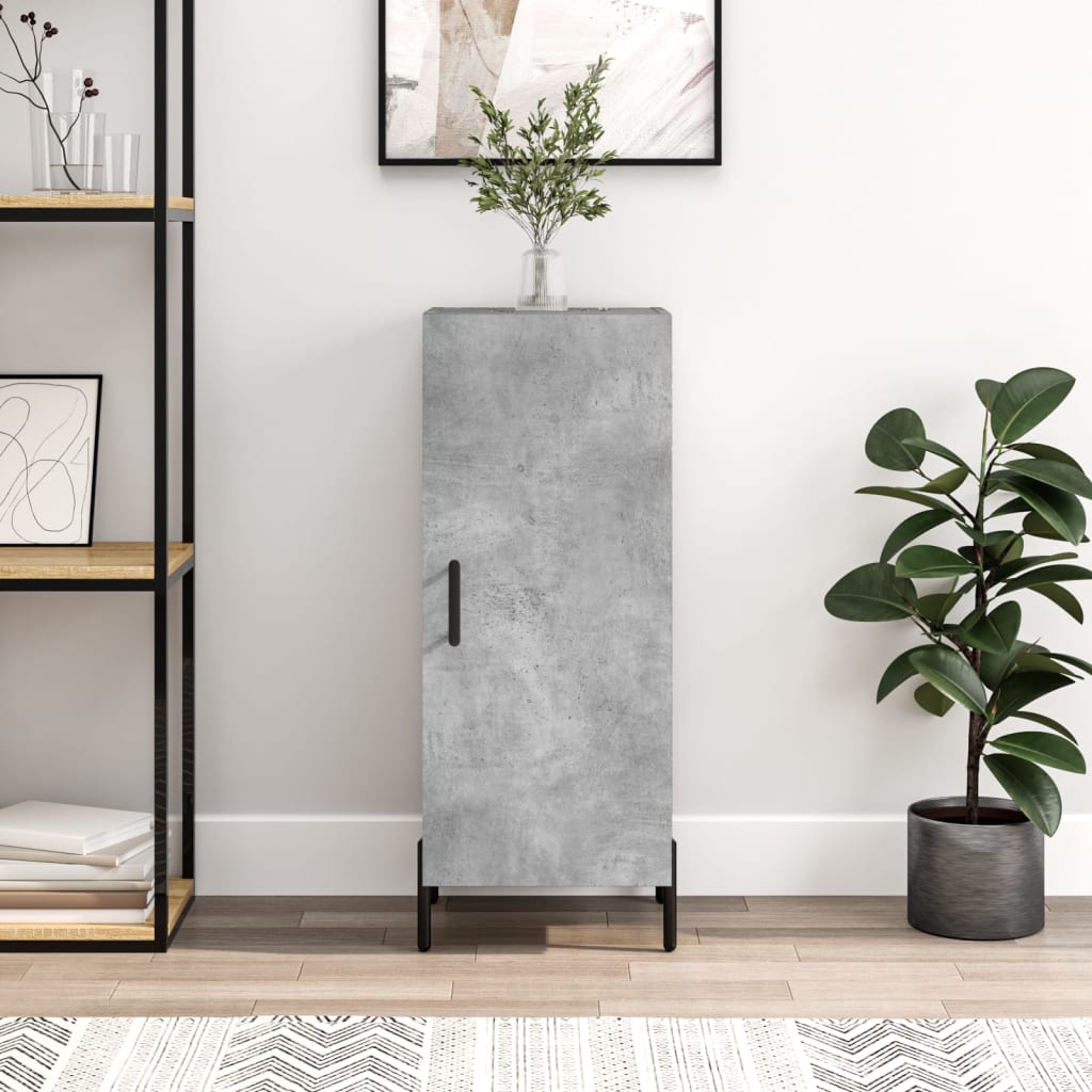 Komoda siva boja betona 34,5x34x90 cm od konstruiranog drva