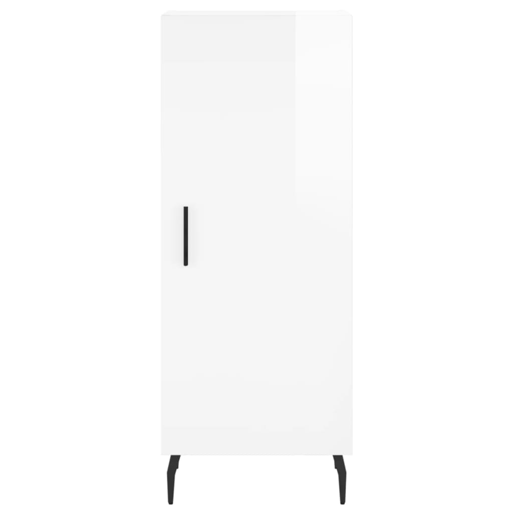 Komoda sjajna bijela 34,5 x 34 x 90 cm od konstruiranog drva