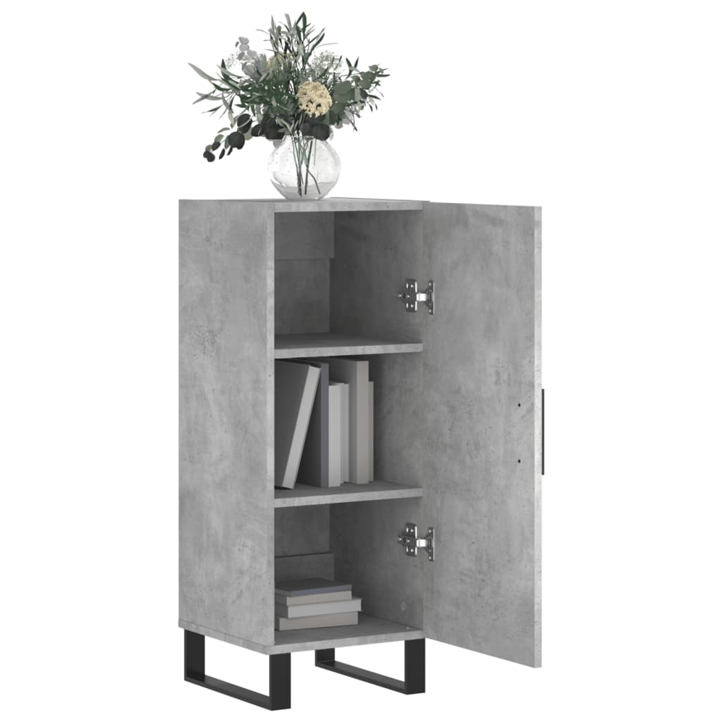 Komoda siva boja betona 34,5x34x90 cm od konstruiranog drva