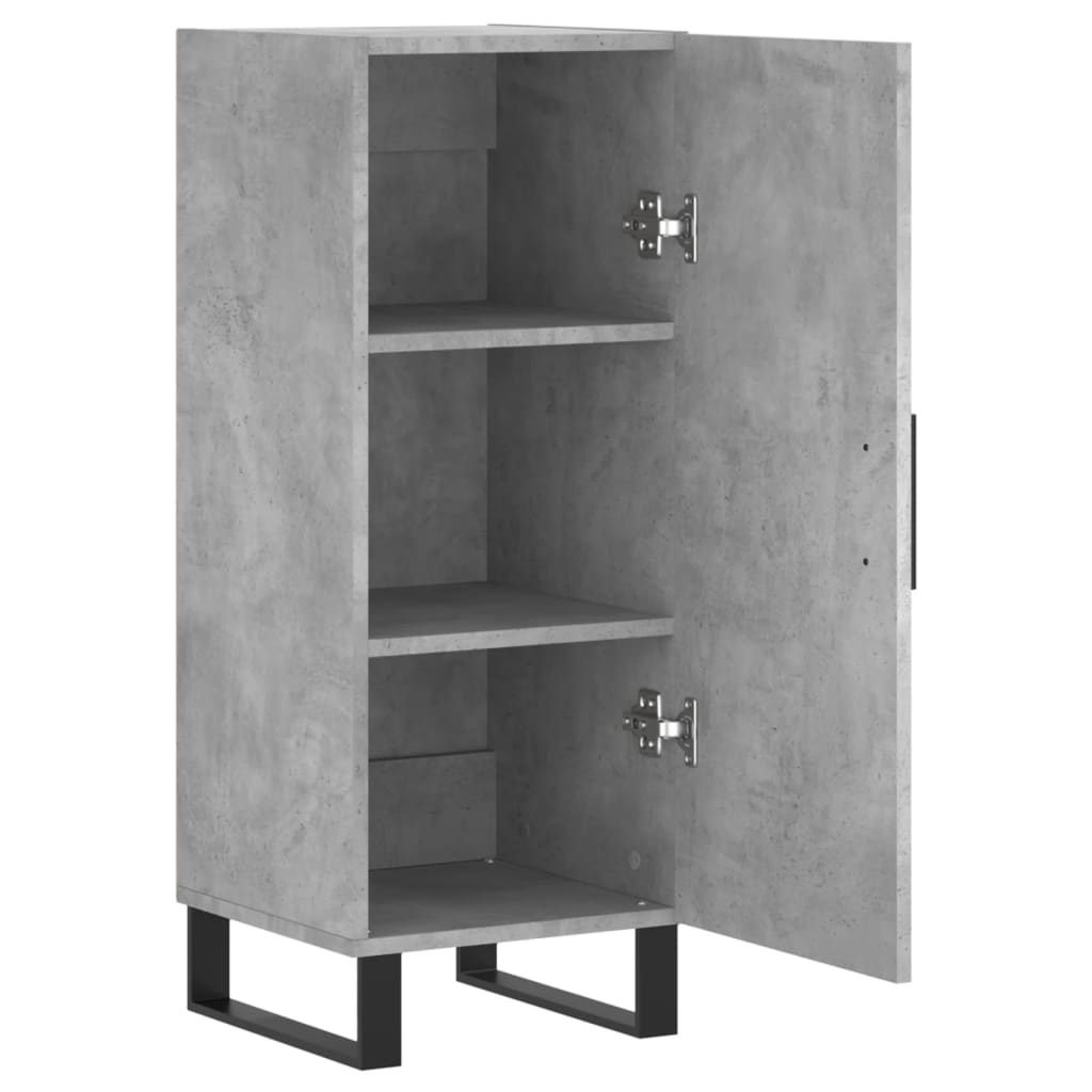 Komoda siva boja betona 34,5x34x90 cm od konstruiranog drva