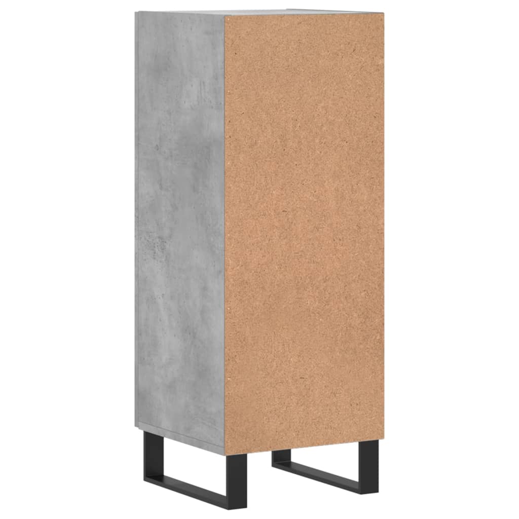 Komoda siva boja betona 34,5x34x90 cm od konstruiranog drva