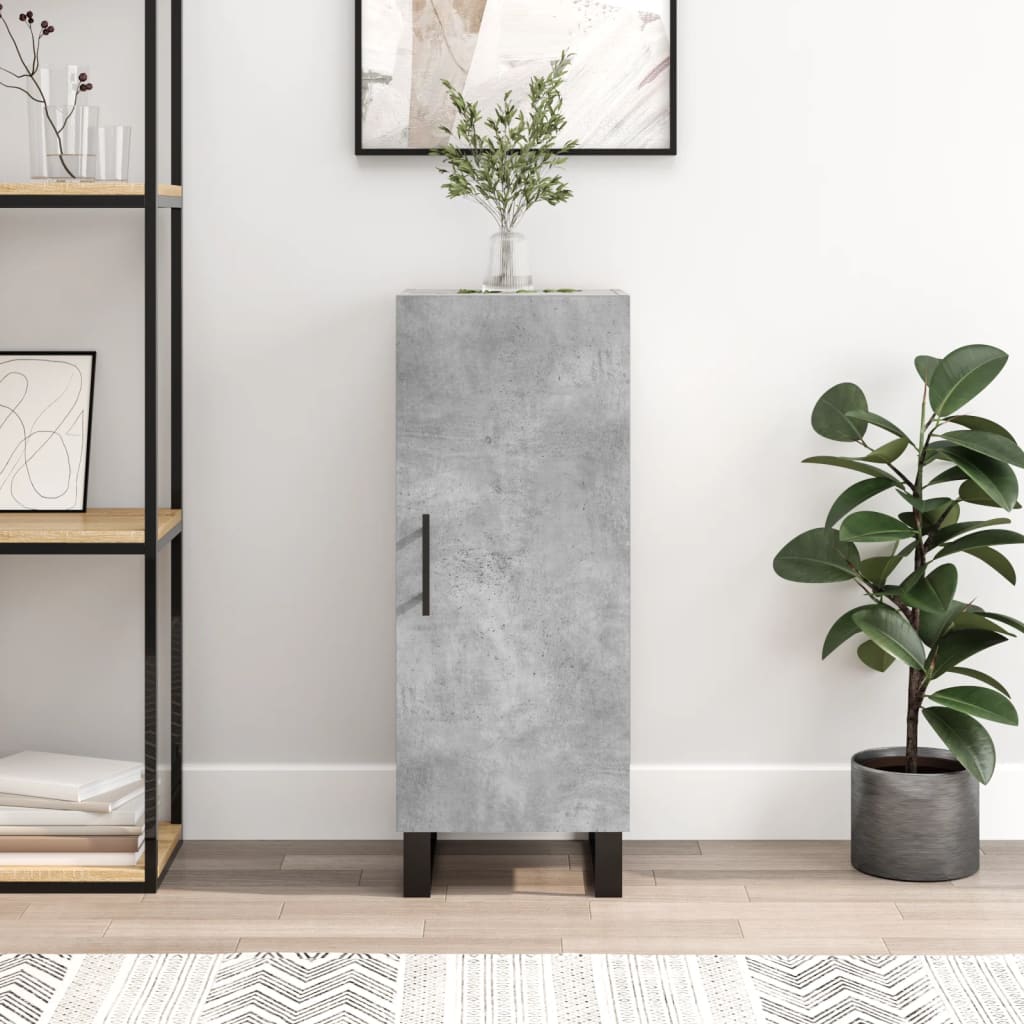 Komoda siva boja betona 34,5x34x90 cm od konstruiranog drva