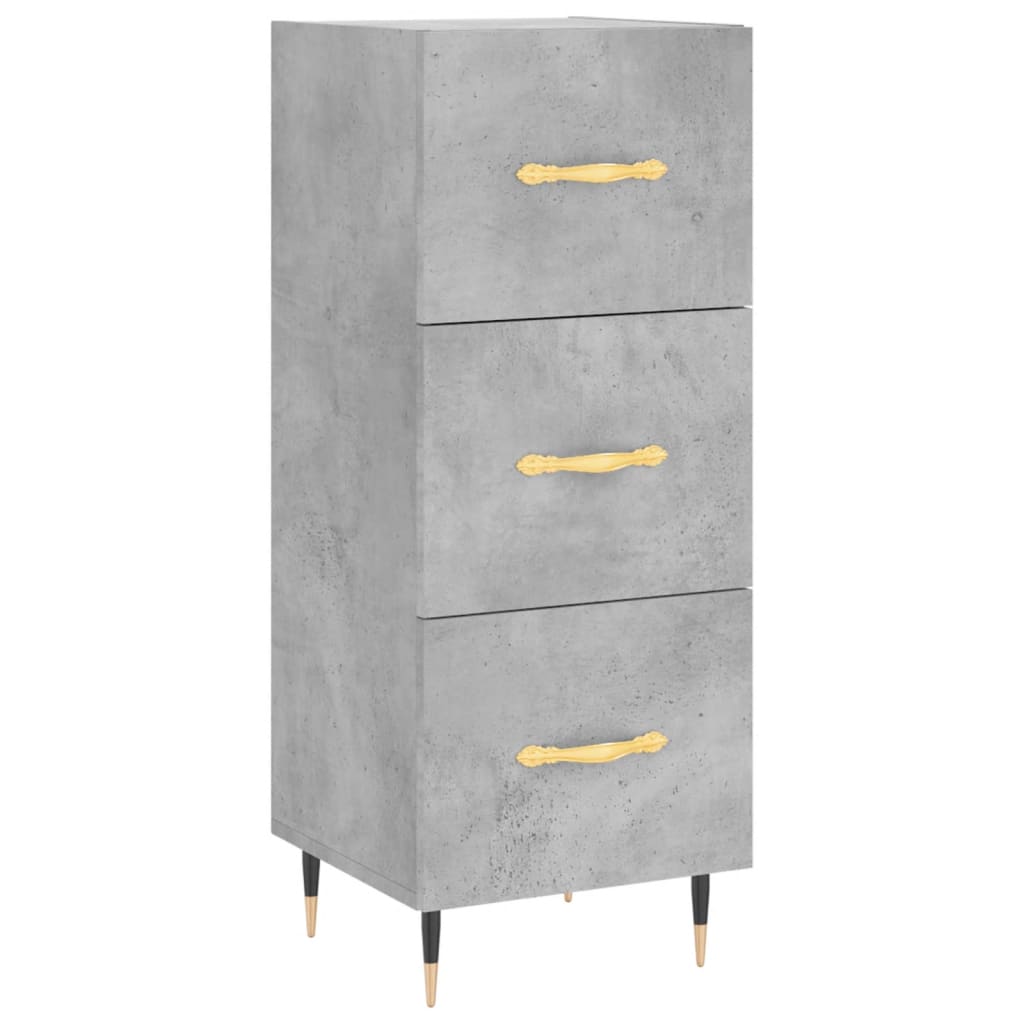Komoda siva boja betona 34,5x34x90 cm od konstruiranog drva