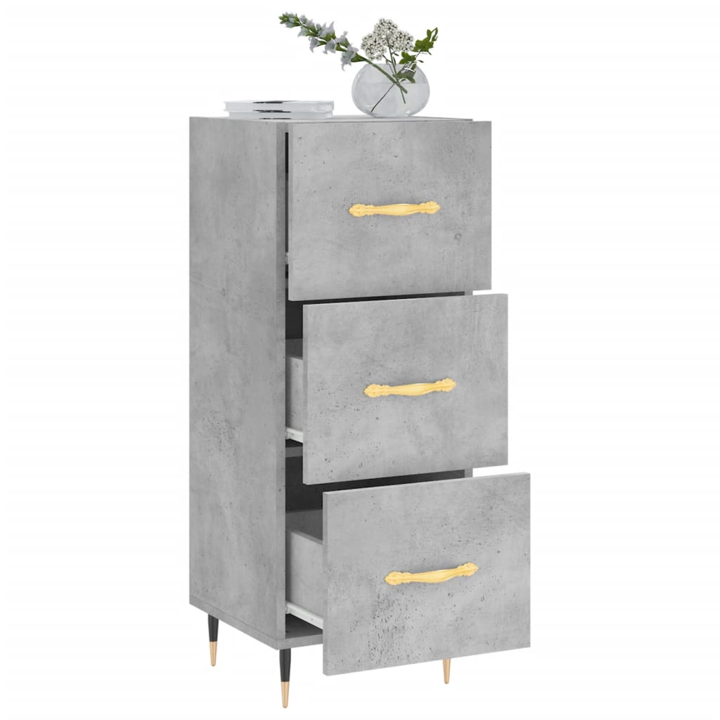 Komoda siva boja betona 34,5x34x90 cm od konstruiranog drva