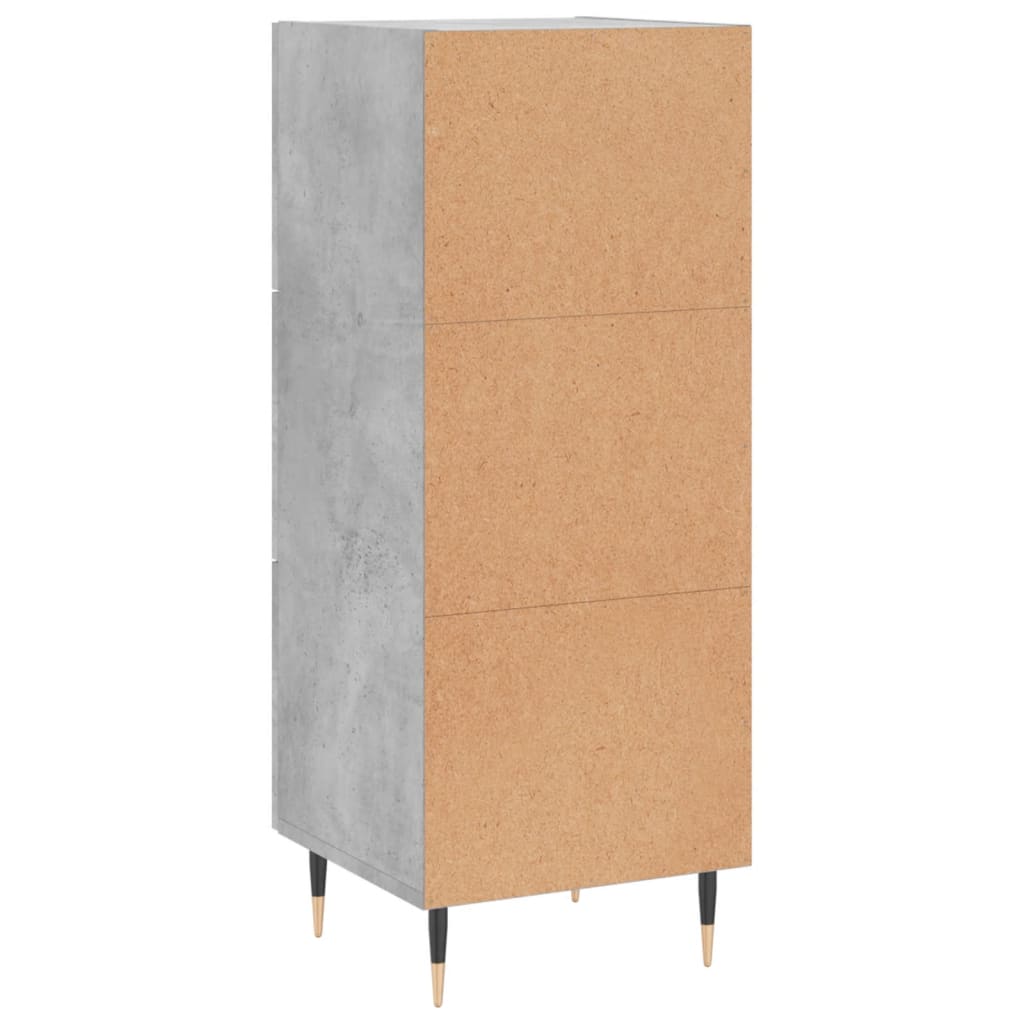 Komoda siva boja betona 34,5x34x90 cm od konstruiranog drva
