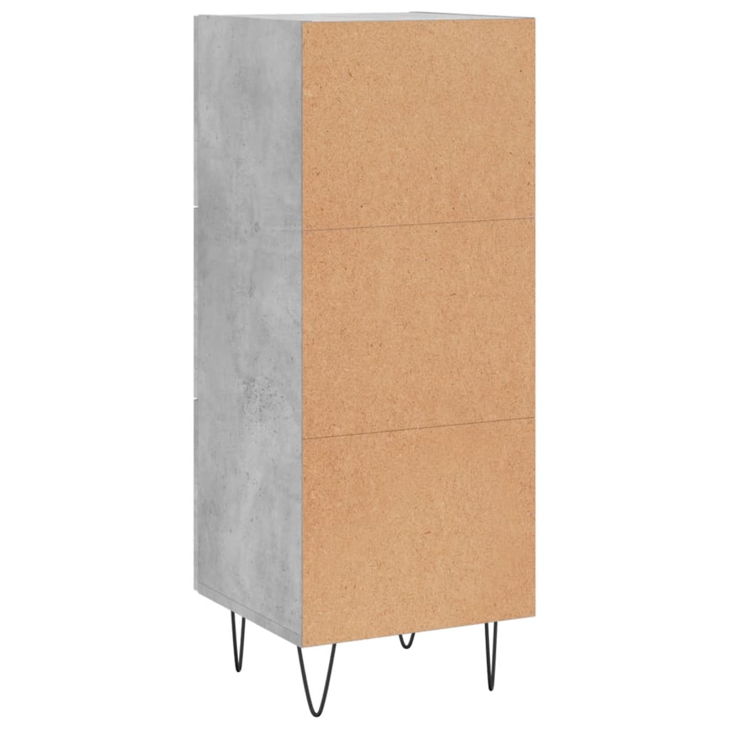 Komoda siva boja betona 34,5x34x90 cm od konstruiranog drva