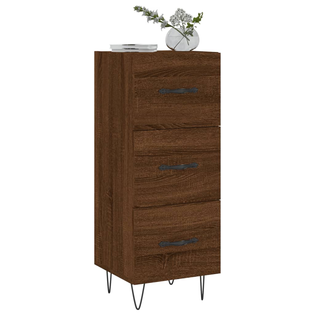 Komoda boja smeđeg hrasta 34,5 x 34 x 90 cm konstruirano drvo