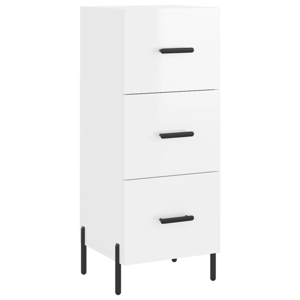 Komoda sjajna bijela 34,5 x 34 x 90 cm od konstruiranog drva