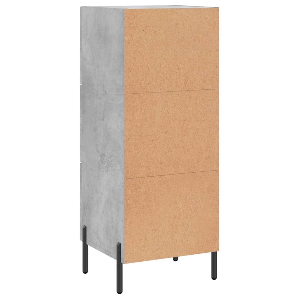 Komoda siva boja betona 34,5x34x90 cm od konstruiranog drva