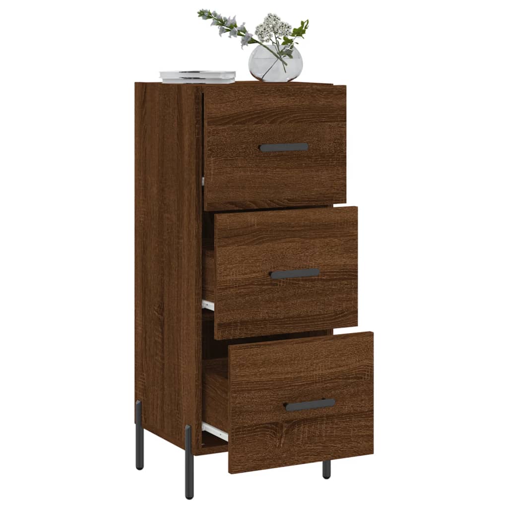 Komoda boja smeđeg hrasta 34,5 x 34 x 90 cm konstruirano drvo
