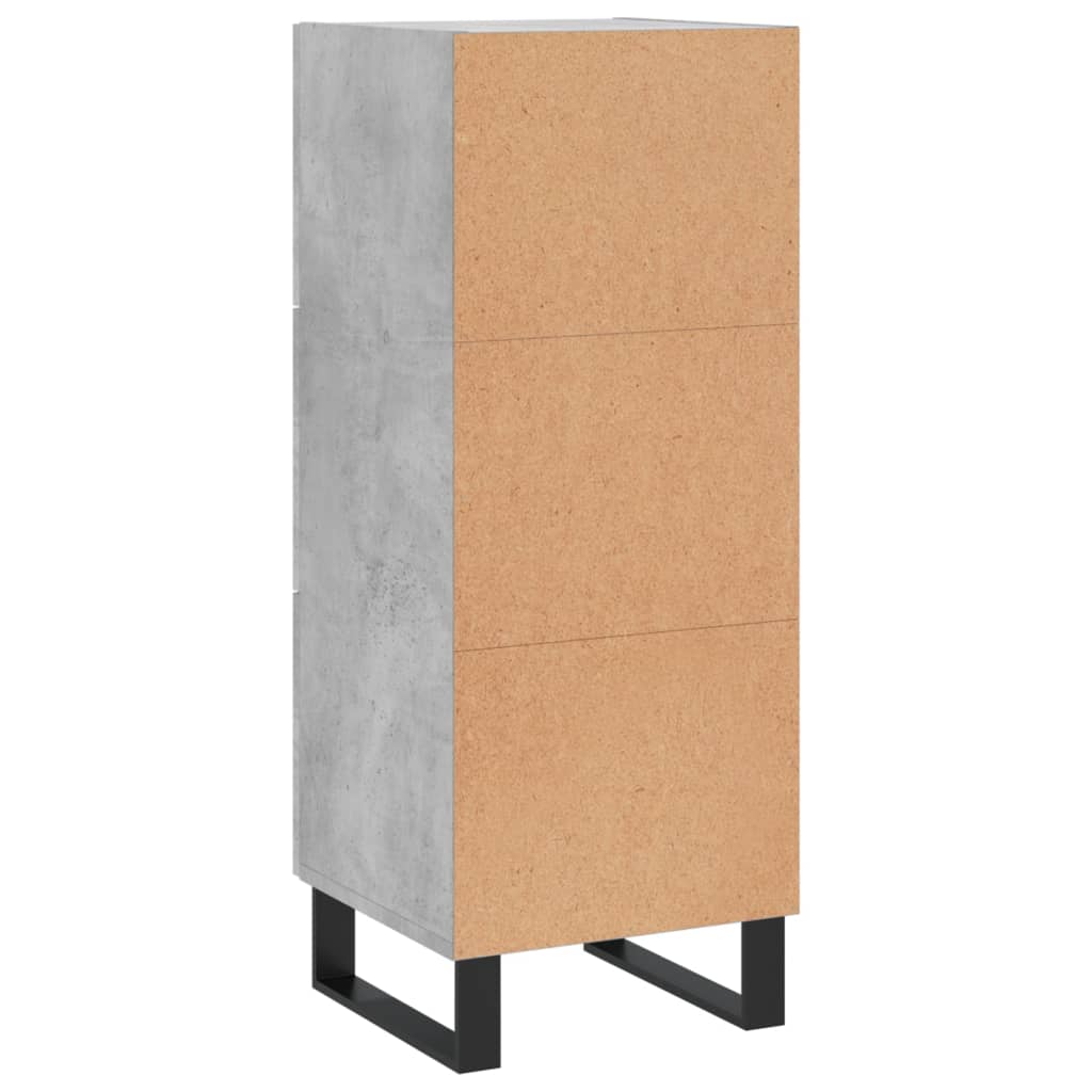 Komoda siva boja betona 34,5x34x90 cm od konstruiranog drva