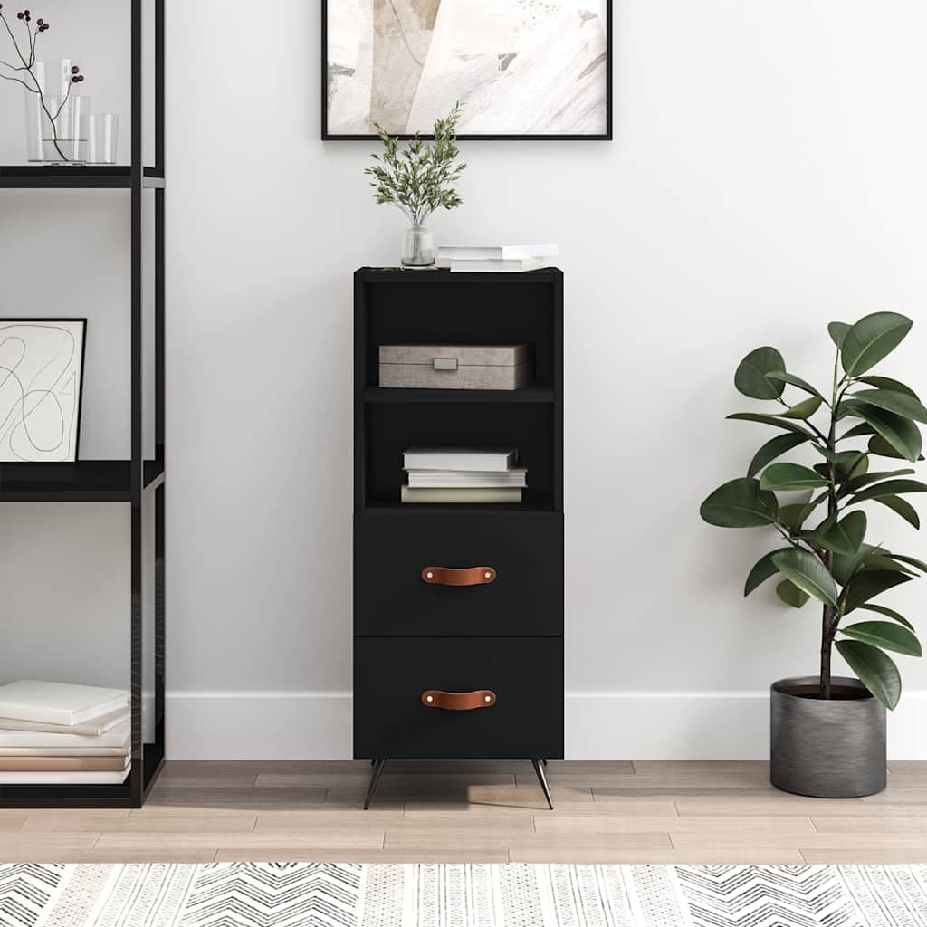 Komoda crna 34,5 x 34 x 90 cm od konstruiranog drva