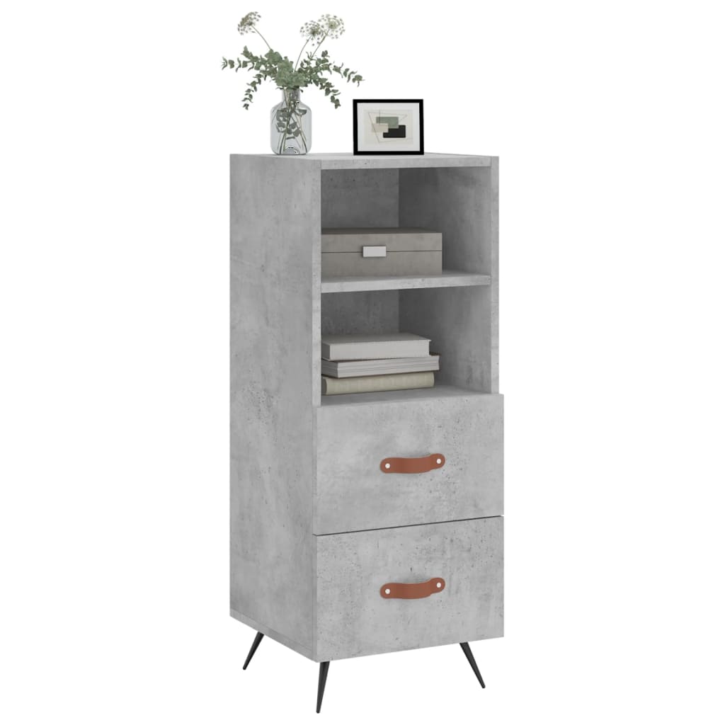 Komoda siva boja betona 34,5x34x90 cm od konstruiranog drva