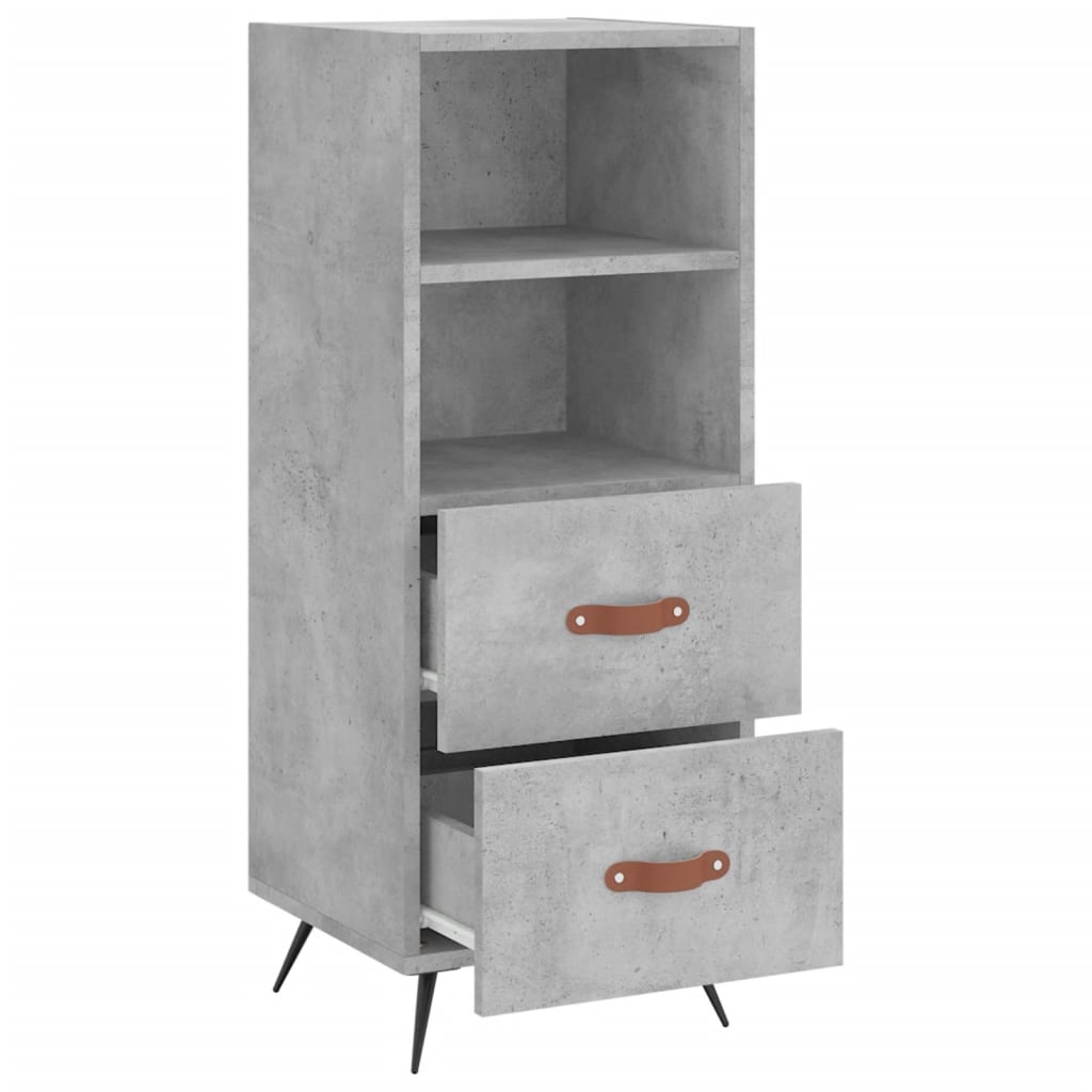 Komoda siva boja betona 34,5x34x90 cm od konstruiranog drva