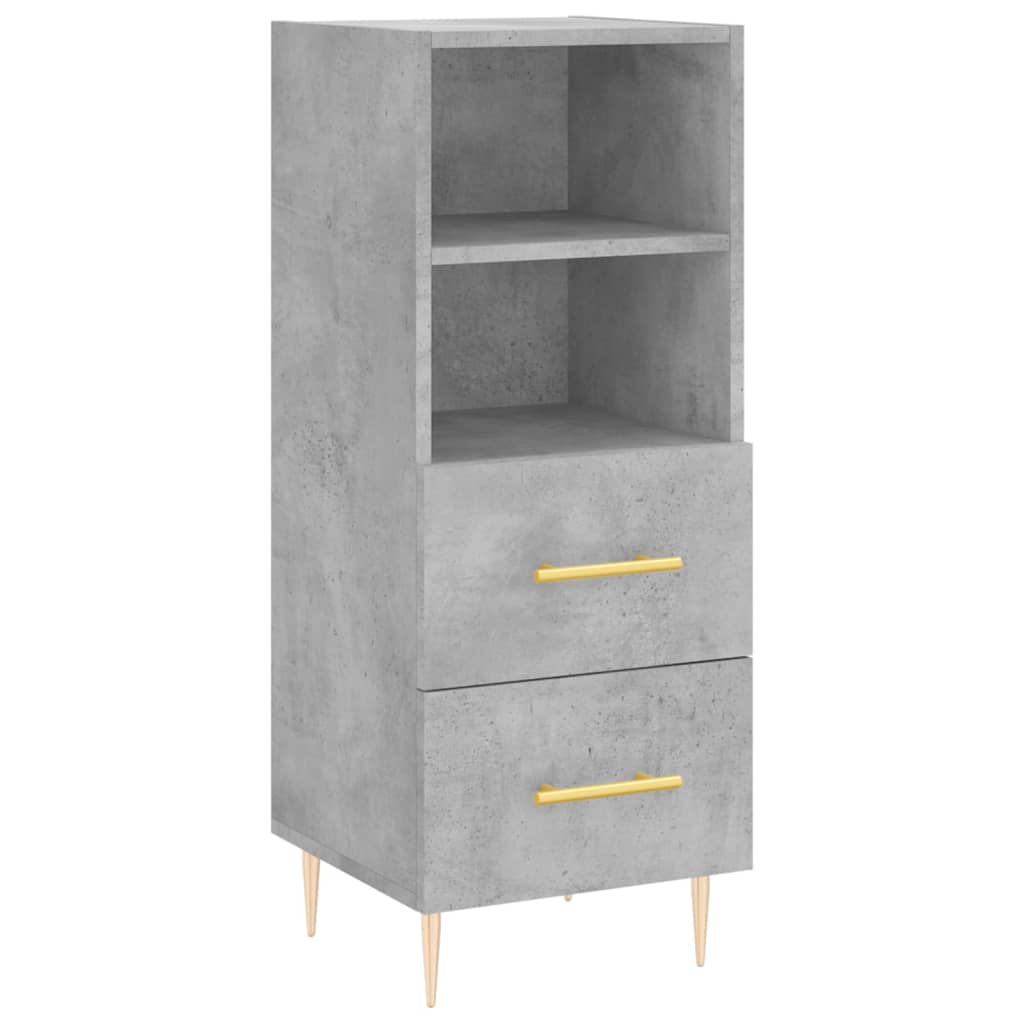 Komoda siva boja betona 34,5x34x90 cm od konstruiranog drva