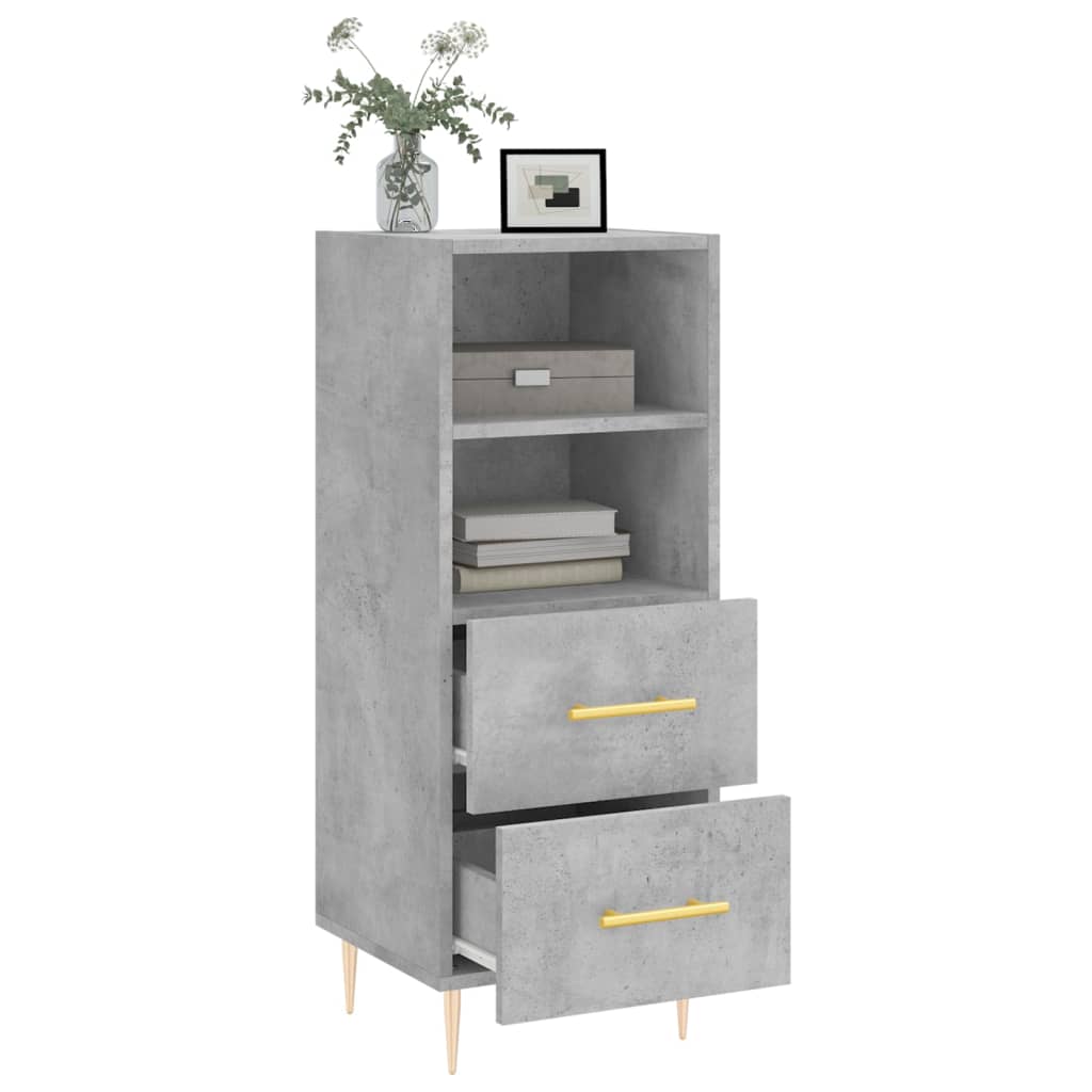 Komoda siva boja betona 34,5x34x90 cm od konstruiranog drva