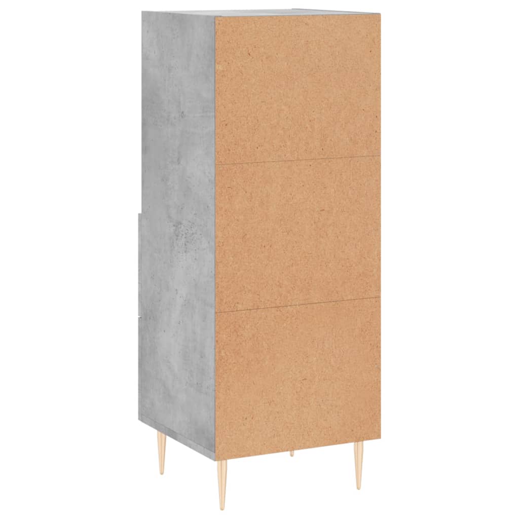 Komoda siva boja betona 34,5x34x90 cm od konstruiranog drva