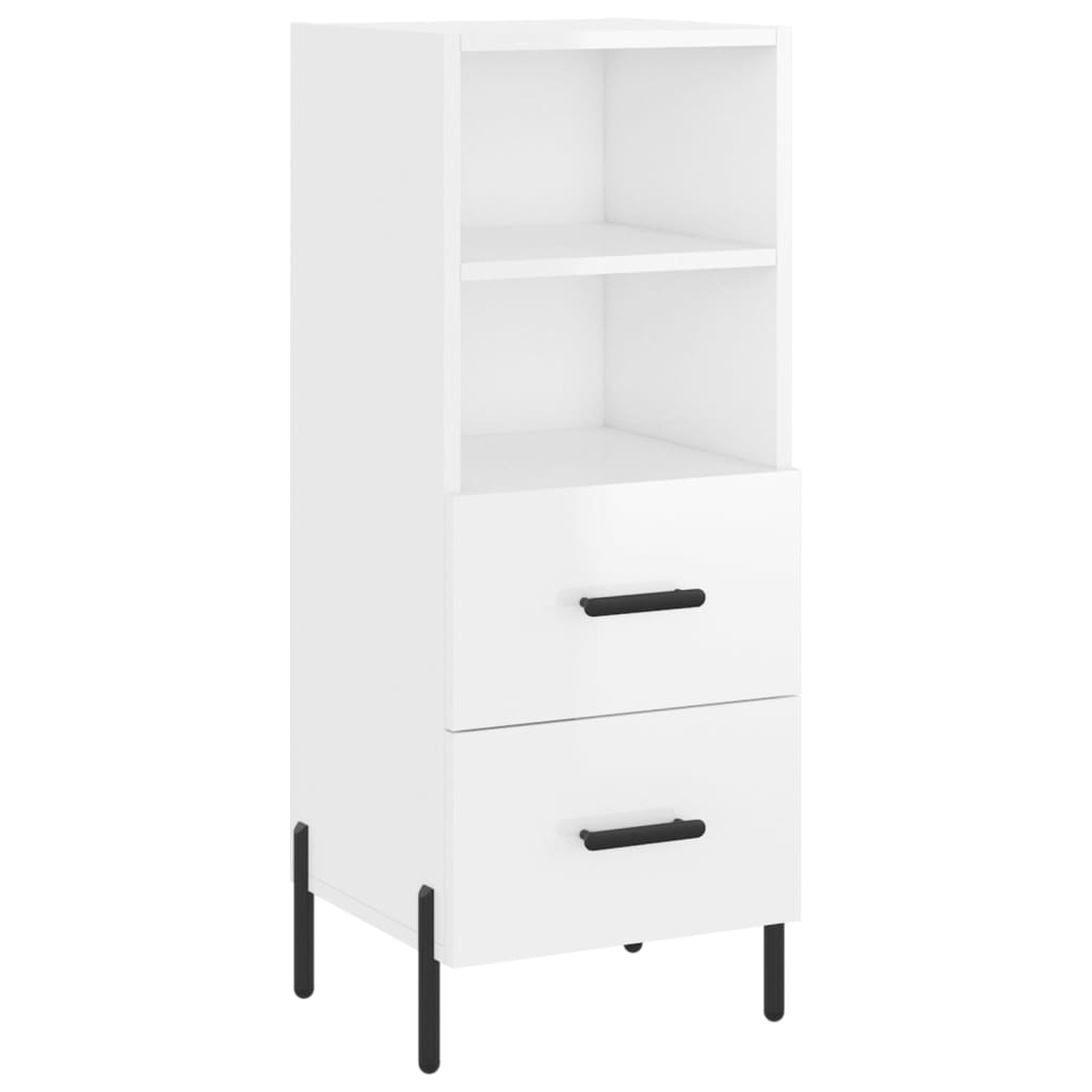 Komoda sjajna bijela 34,5 x 34 x 90 cm od konstruiranog drva