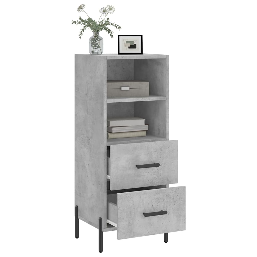 Komoda siva boja betona 34,5x34x90 cm od konstruiranog drva