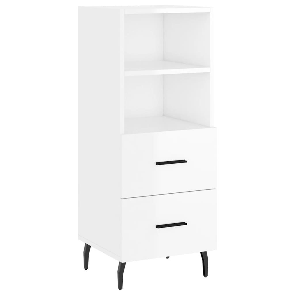 Komoda sjajna bijela 34,5 x 34 x 90 cm od konstruiranog drva