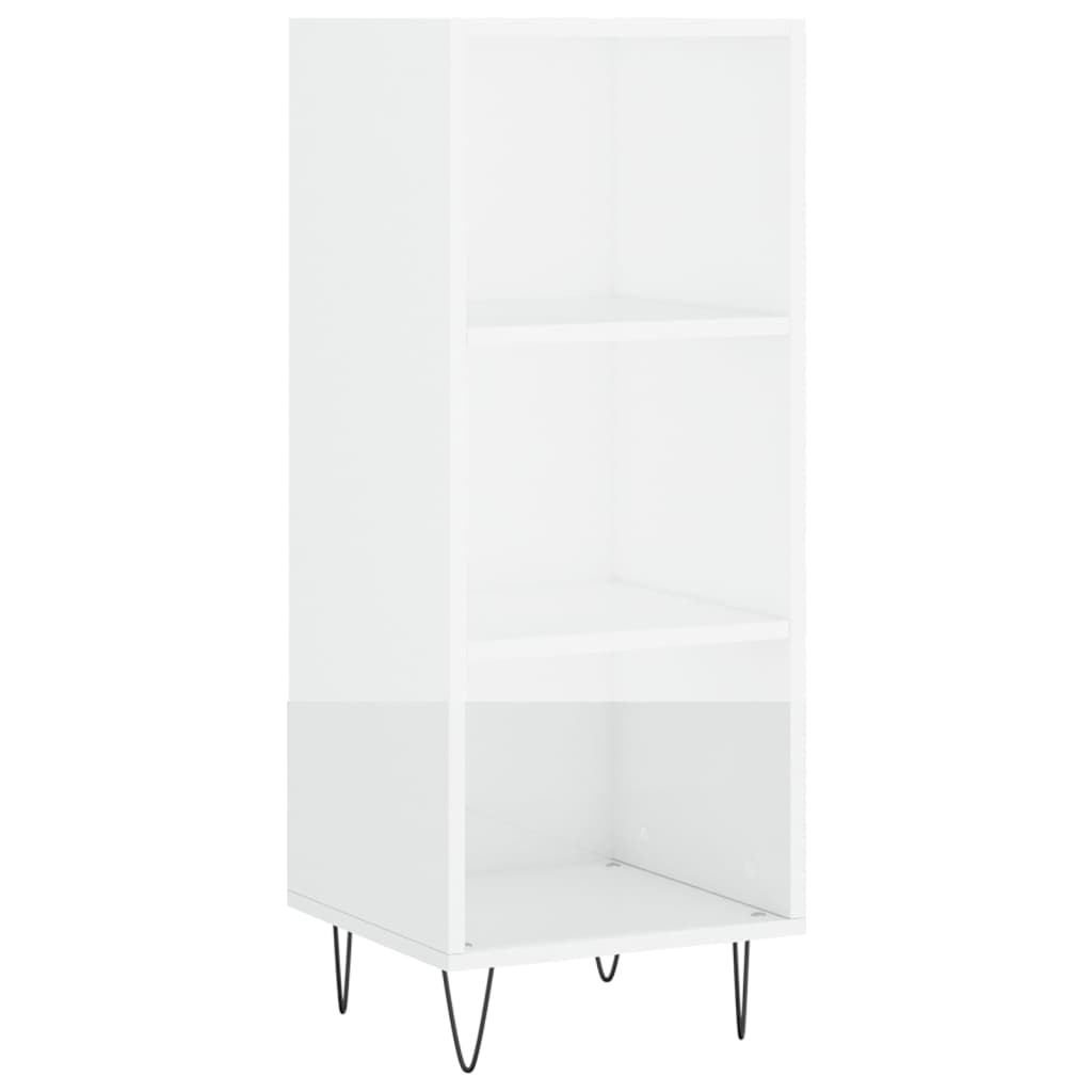 Komoda sjajna bijela 34,5 x 32,5 x 90 cm od konstruiranog drva