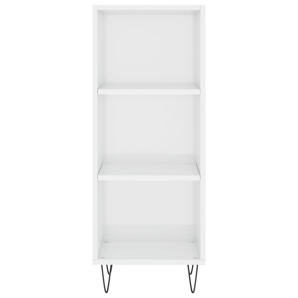 Komoda sjajna bijela 34,5 x 32,5 x 90 cm od konstruiranog drva