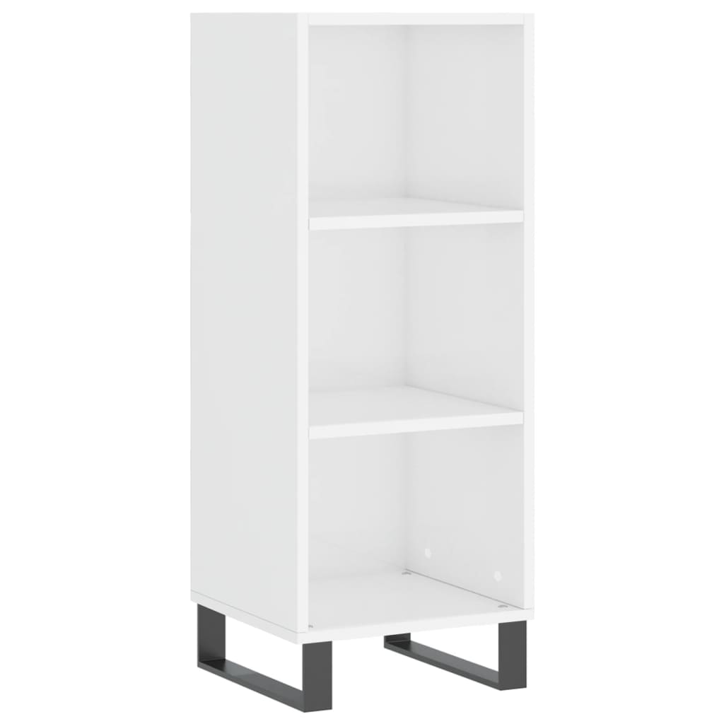 Komoda sjajna bijela 34,5 x 32,5 x 90 cm od konstruiranog drva