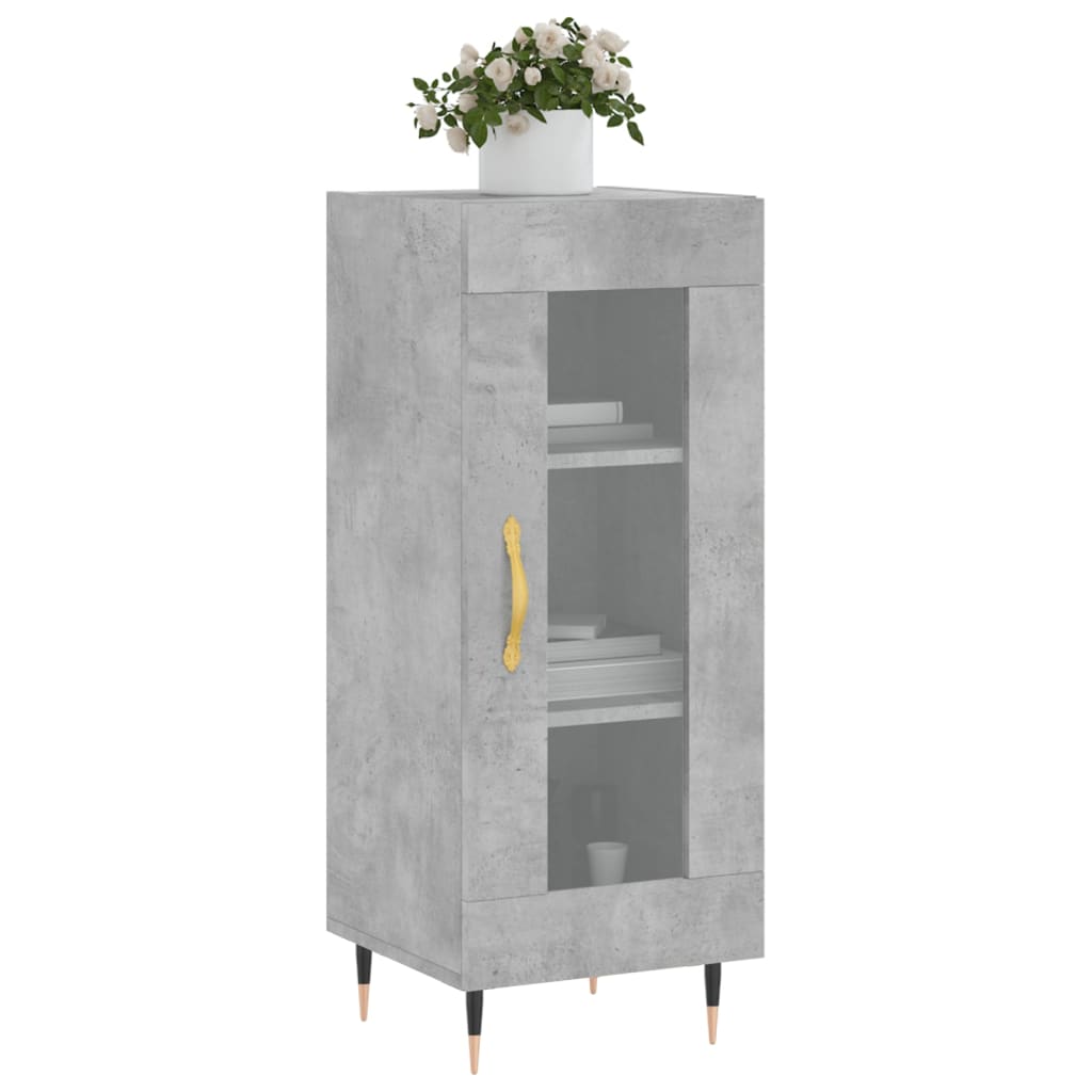 Komoda siva boja betona 34,5x34x90 cm od konstruiranog drva