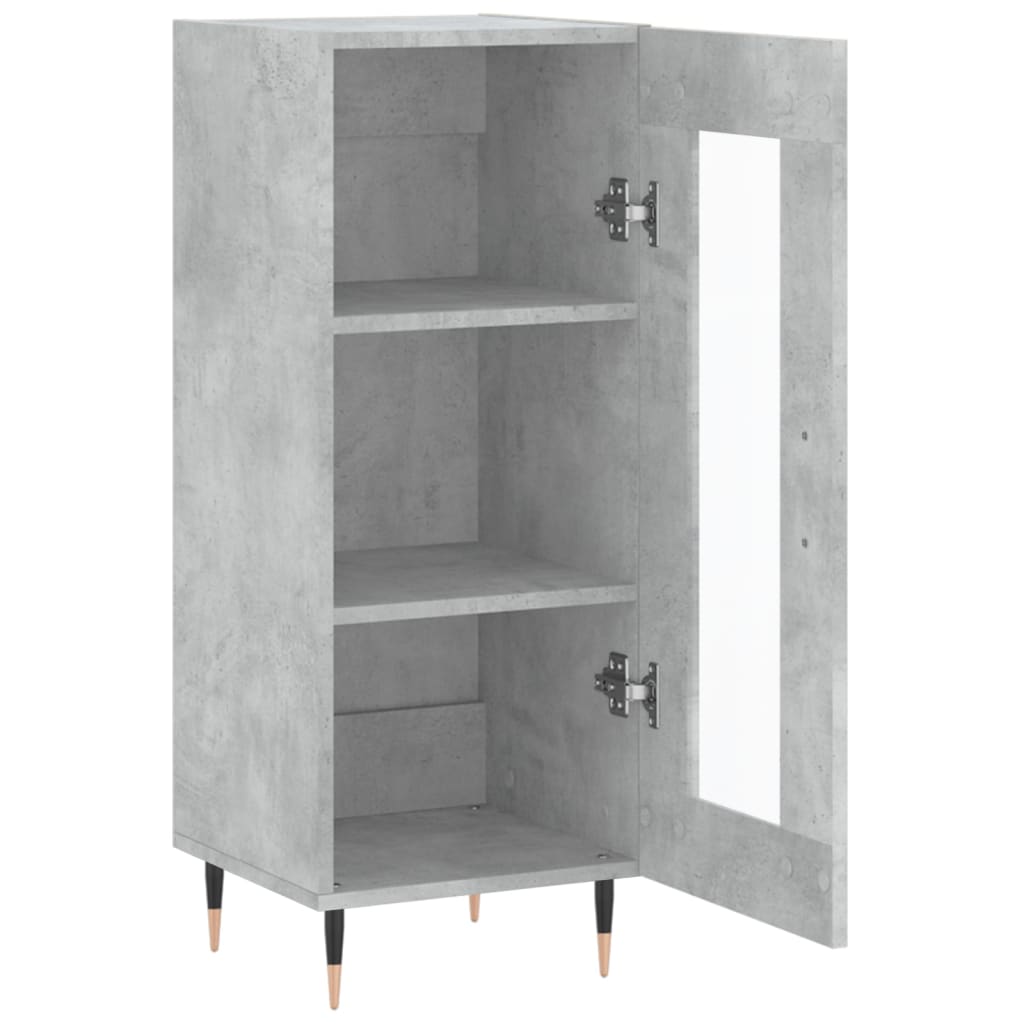 Komoda siva boja betona 34,5x34x90 cm od konstruiranog drva