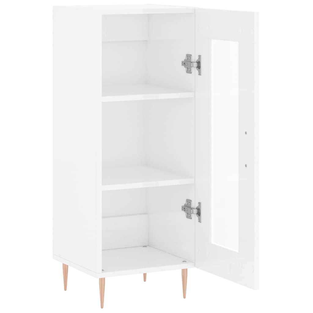 Komoda sjajna bijela 34,5 x 34 x 90 cm od konstruiranog drva