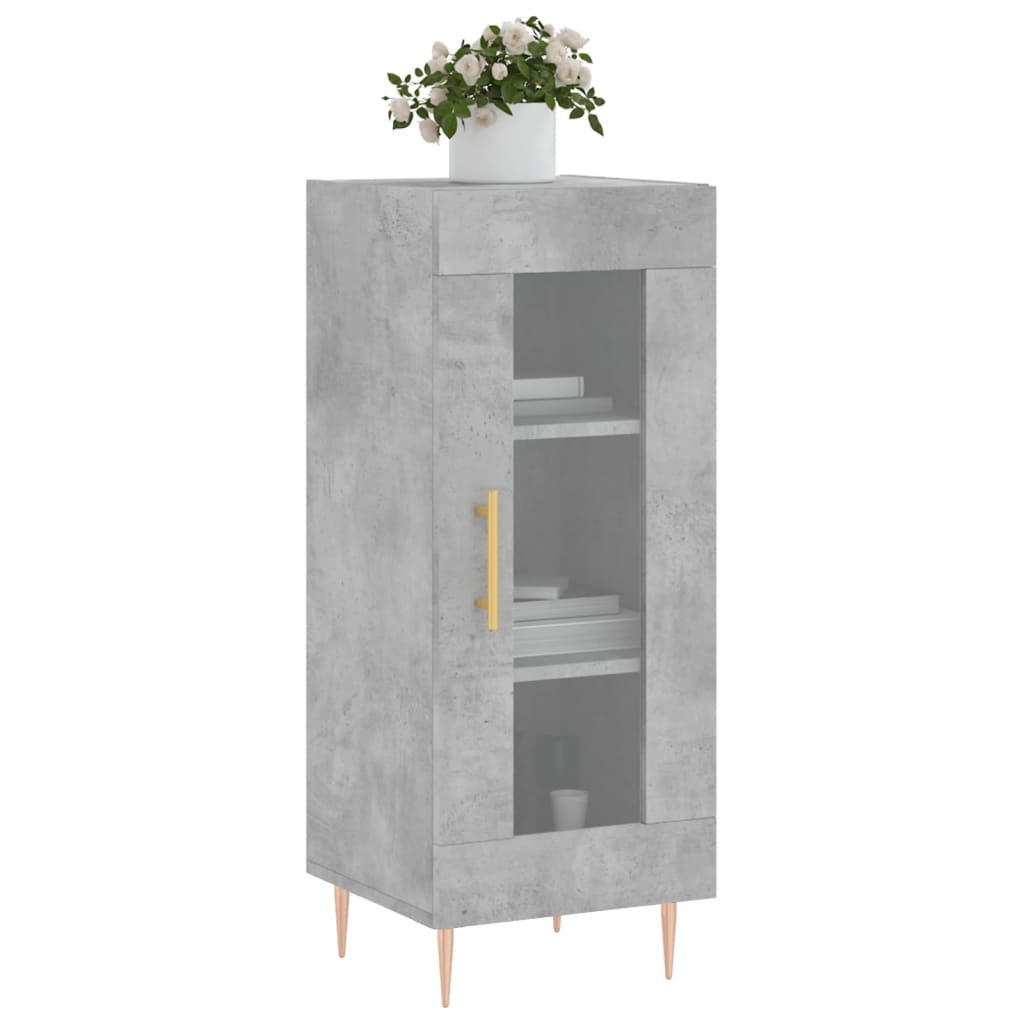 Komoda siva boja betona 34,5x34x90 cm od konstruiranog drva