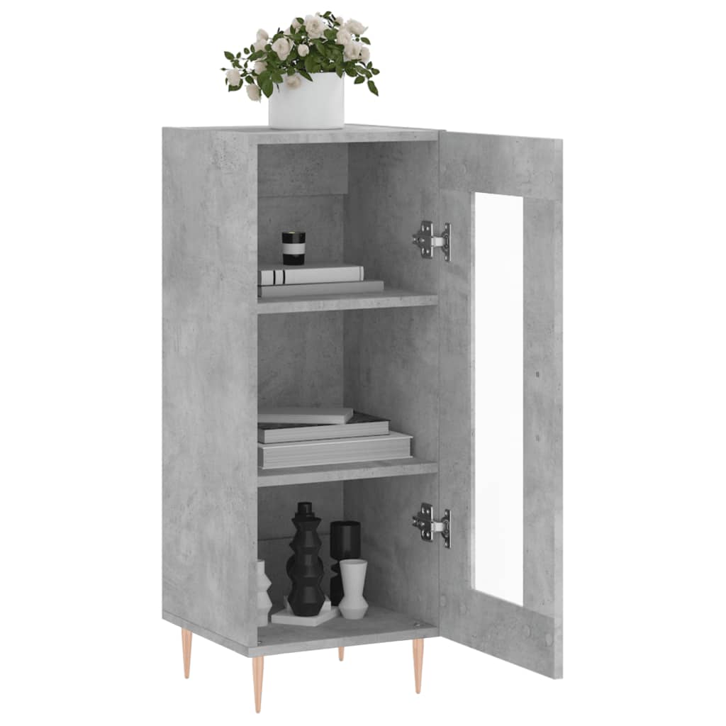 Komoda siva boja betona 34,5x34x90 cm od konstruiranog drva