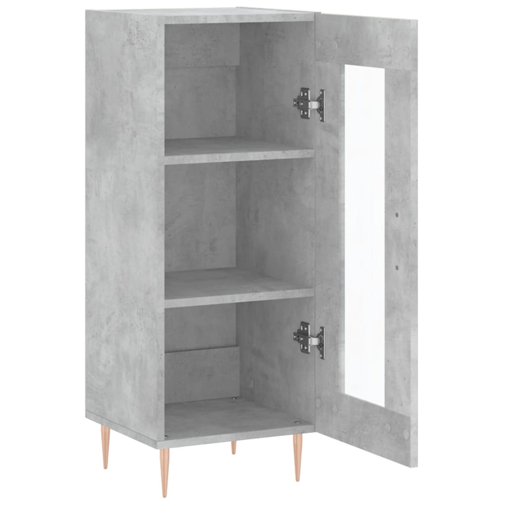 Komoda siva boja betona 34,5x34x90 cm od konstruiranog drva