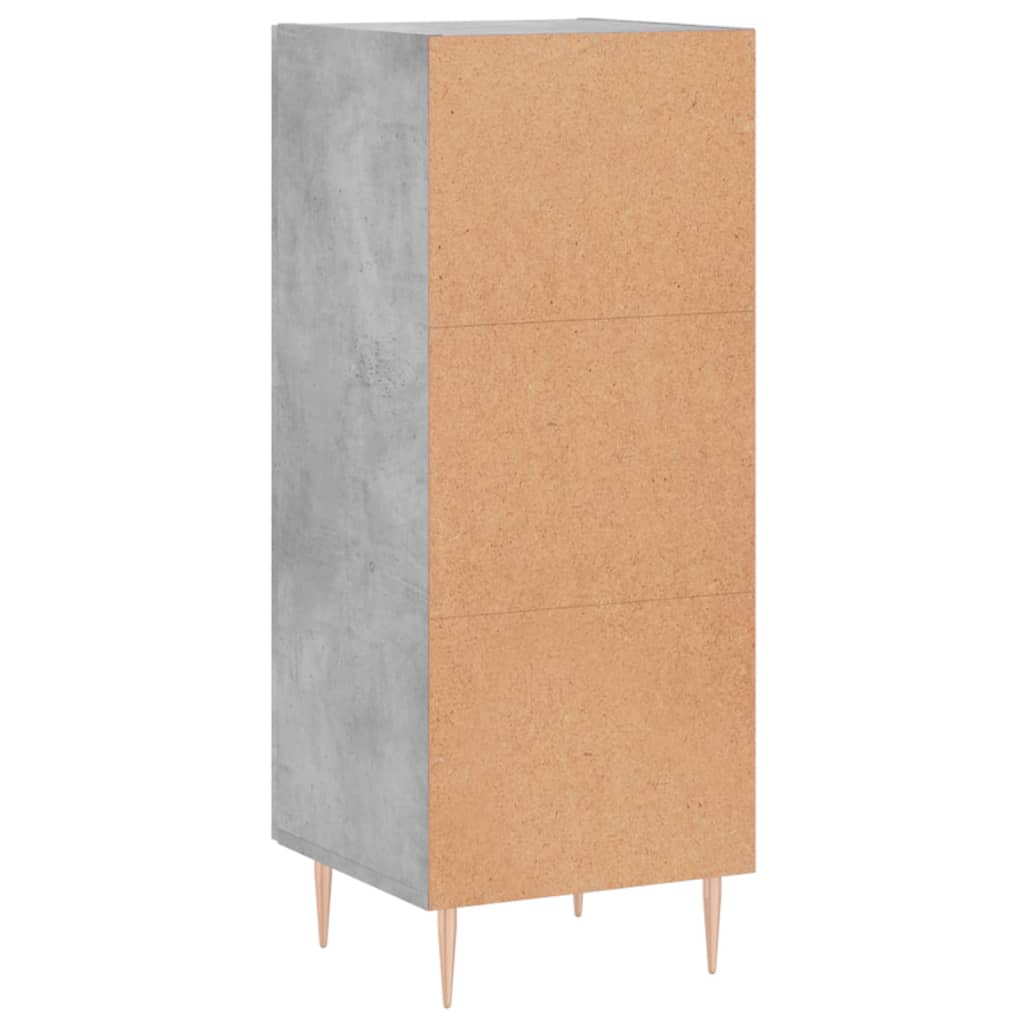 Komoda siva boja betona 34,5x34x90 cm od konstruiranog drva