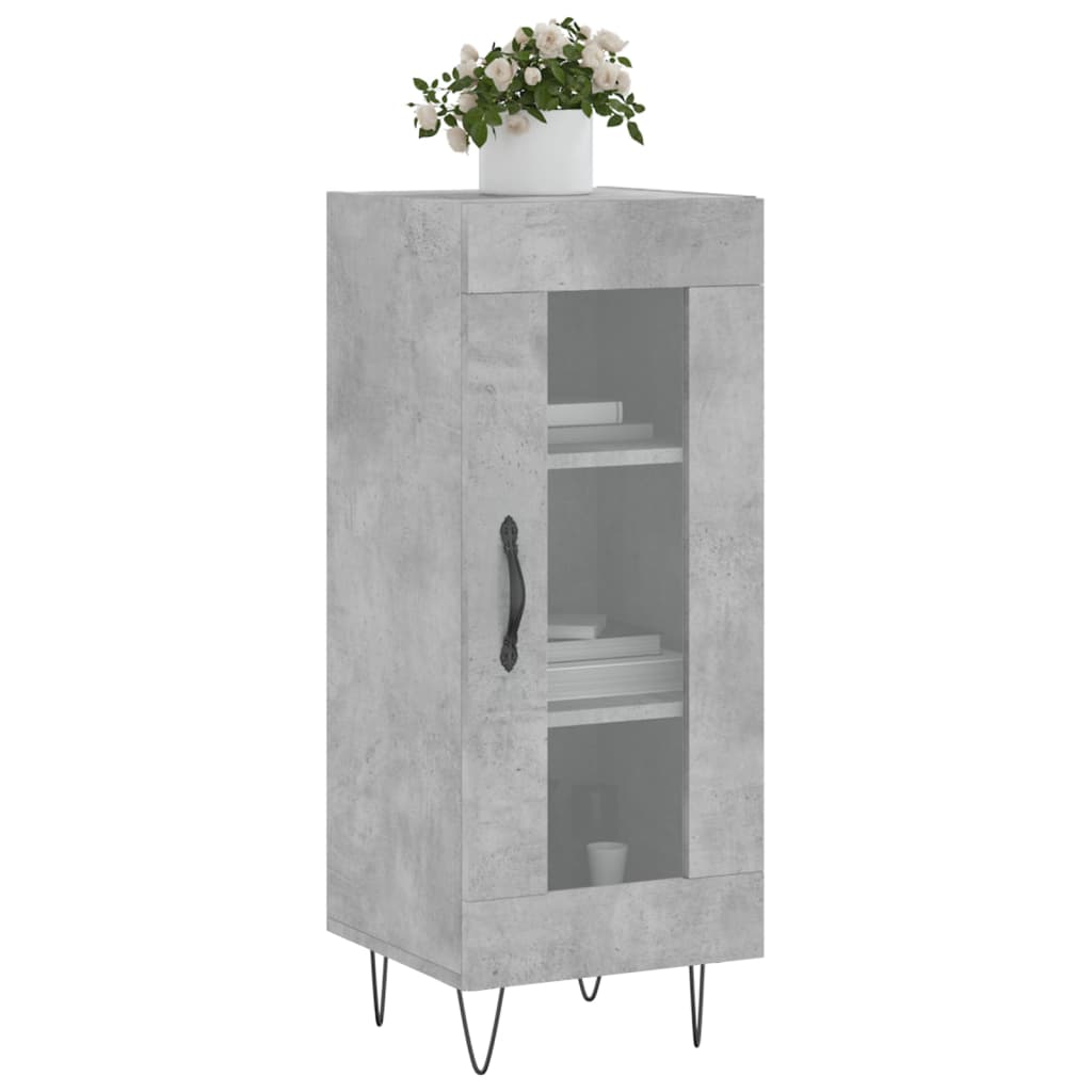 Komoda siva boja betona 34,5x34x90 cm od konstruiranog drva