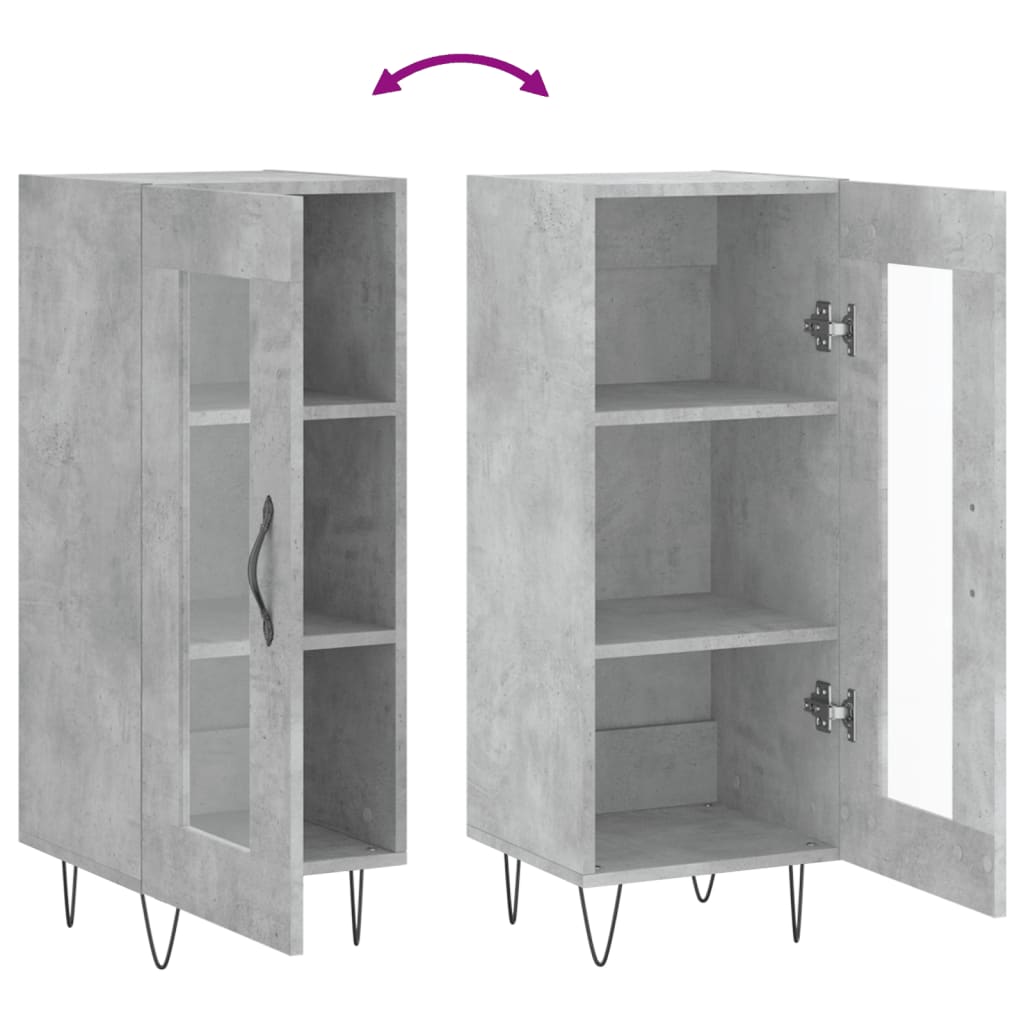 Komoda siva boja betona 34,5x34x90 cm od konstruiranog drva