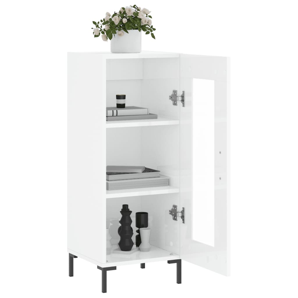 Komoda sjajna bijela 34,5 x 34 x 90 cm od konstruiranog drva