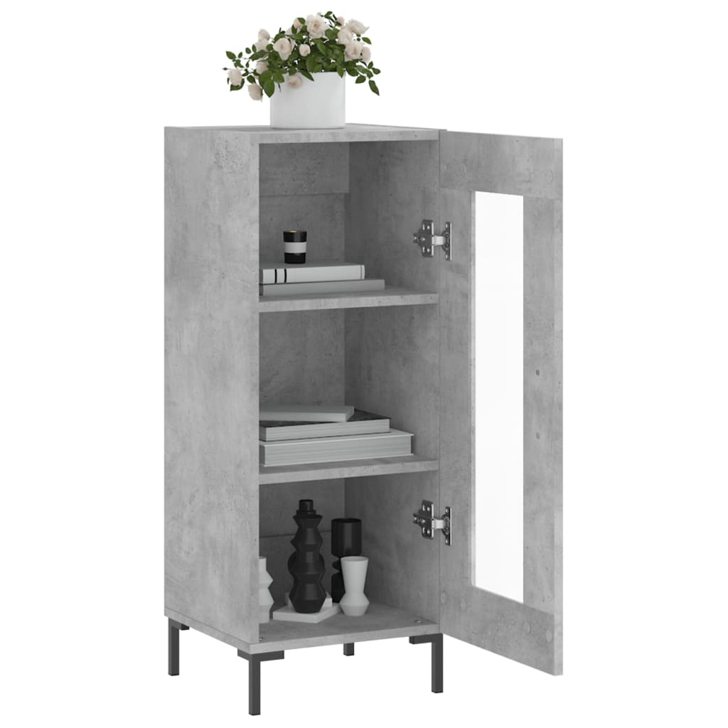 Komoda siva boja betona 34,5x34x90 cm od konstruiranog drva
