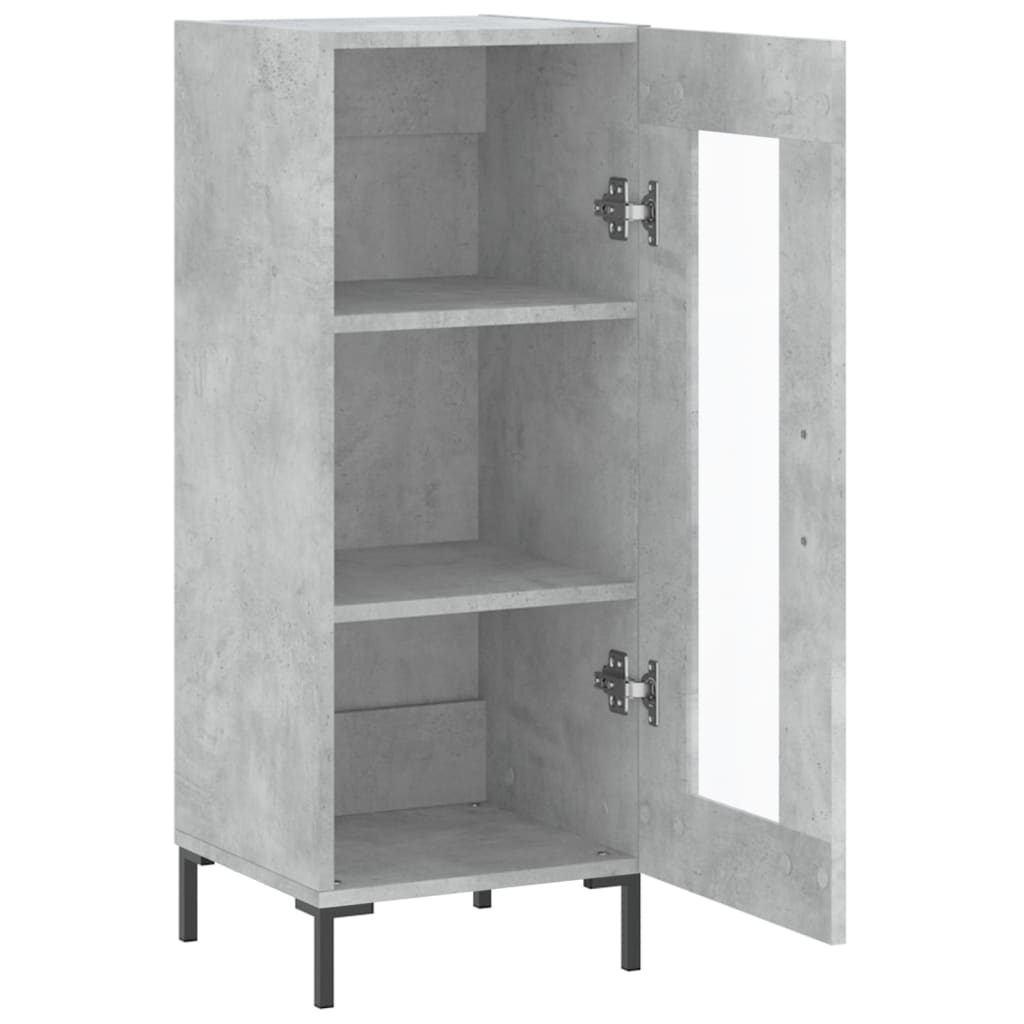 Komoda siva boja betona 34,5x34x90 cm od konstruiranog drva